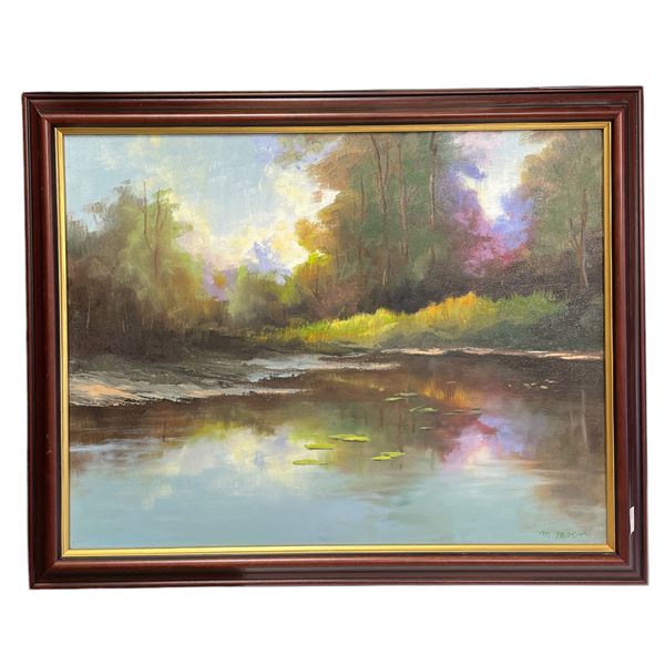 Vintage Original Oil On Canvas Painting Signed M. Moen