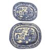 Image 4 : 10pcs Of Vintage Blue White Platters & Lidded Warming Dish