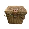 Image 1 : Vintage Wicker Picnic Basket with Metal Clasp