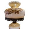 Image 2 : Set of Two Vintage Brown and Cream Hurricane Lamps