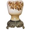Image 3 : Set of Two Vintage Brown and Cream Hurricane Lamps