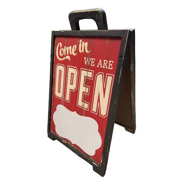 Vintage  Come In We Are Open   Sorry We are Closed  Sandwich Board