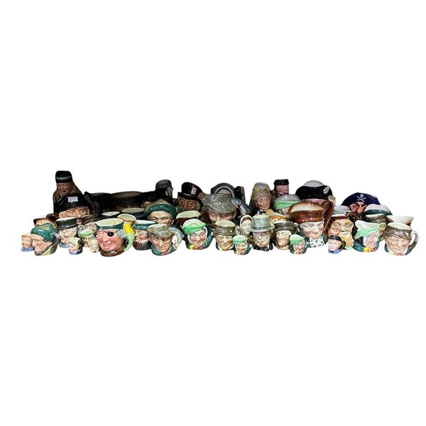 Large Collection of Royal Doulton Face Mugs Toby Mugs