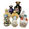 Image 1 : Lot of 8 Chinese Perfume Bottles and Enamel Vases