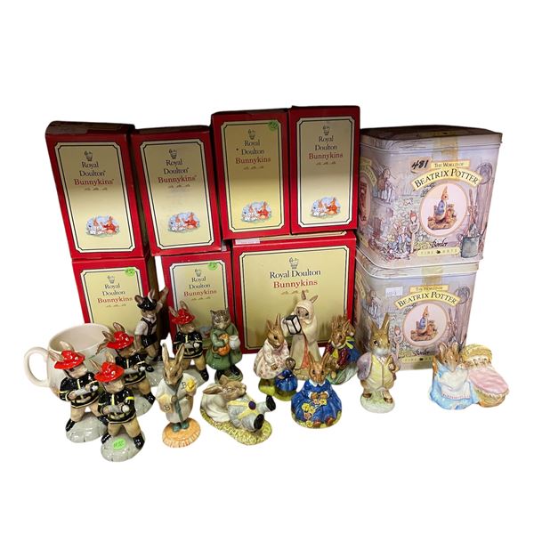 Collection of Vintage Royal Doulton Bunnykins & The World of Beatrix Potter Figurines