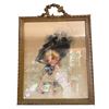 Image 1 : Vintage Victorian Women in Fascinator Hat Pastel Artist Signed 16"x19"