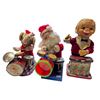 Image 1 : Lot of 3 Antique Battery Operated Toys Santa Drummer Elephant Drummer and Bartender