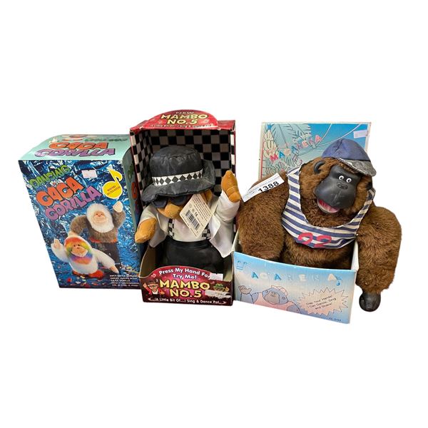 3 Piece Collection of Battery Operated Toys Macarena Mambo No. 5 & Dancing Gaga Gorilla