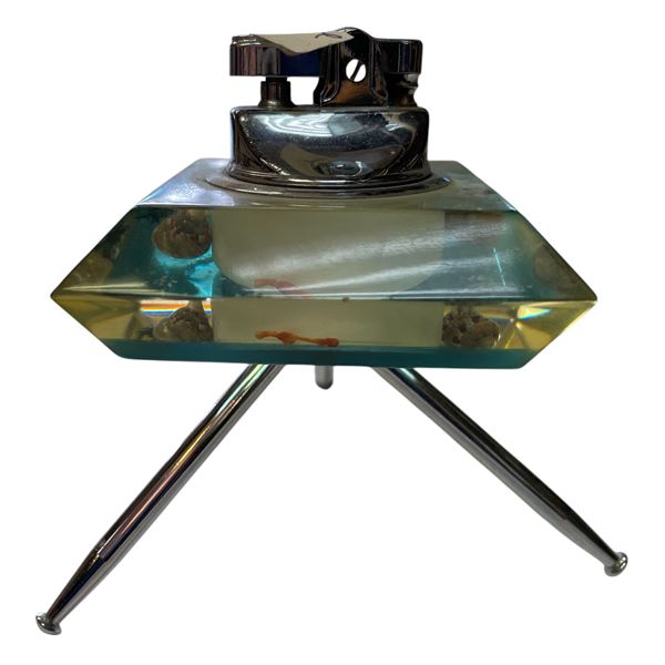 UFO Sea Themed Vintage Acrylic Lighter Blue Tint