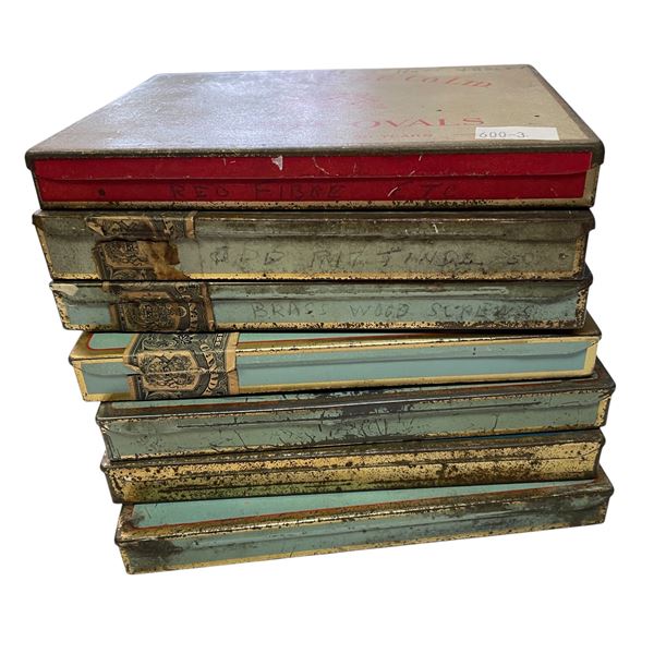 Collection of 7 Metal Cigarette Cases/Boxes Players, Phillip Morris Winchester