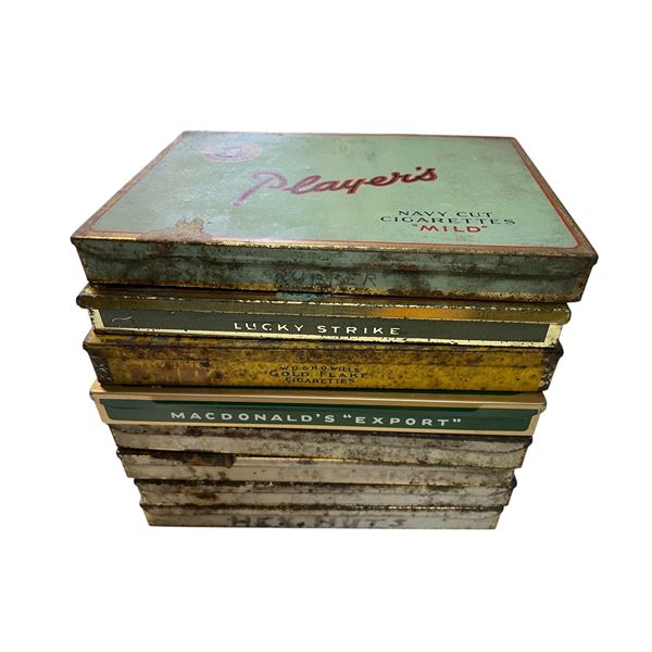 8 Metal Cigarette Boxes Sweet Corporal Gold Flake Players McDonald's  Lucky Strike Guinea Gold