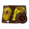 Image 1 : Vintage 1950's Brown and Yellow Ashtray with Lid
