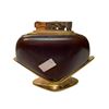 Image 2 : Flame Crest Brass & Solid Walnut Carved Table Lighter