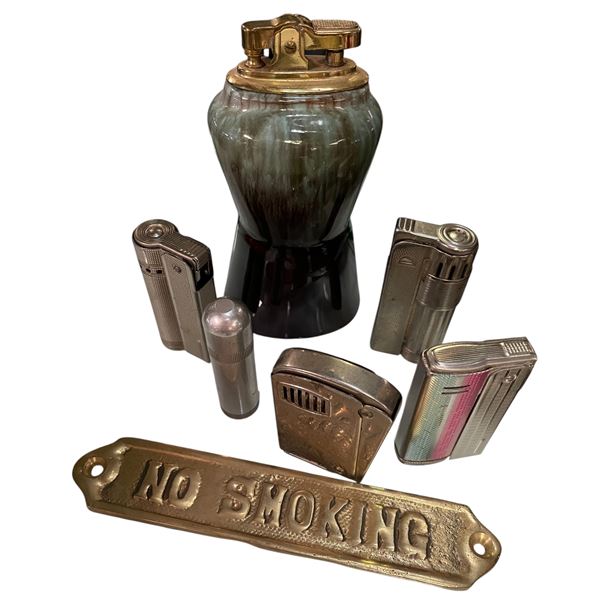 Vintage Lighters WW2 German Lighter 5 IMCO Brass No Smoking Sign 1 Japanese Porcelain