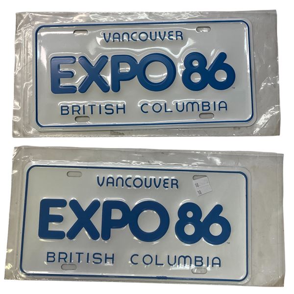 Vancouver EXPO 86 British Columbia License Plates (Pair)
