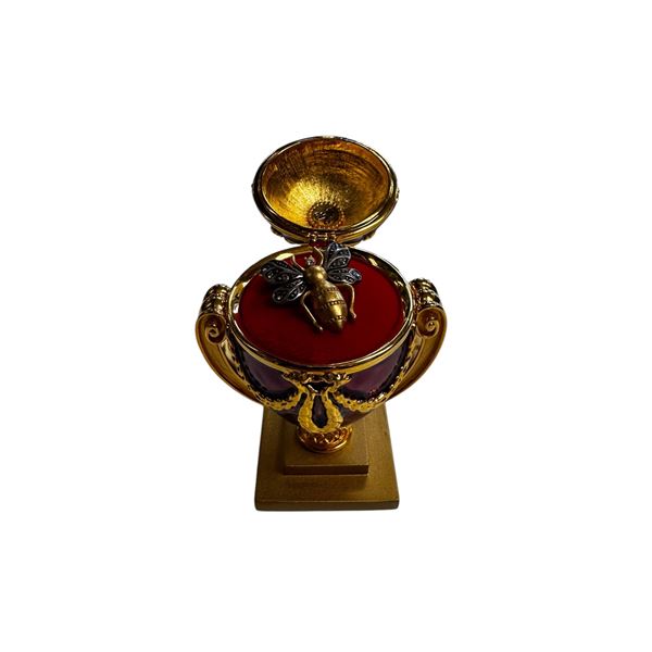 Joan Rivers Faberge Egg Inspired (Purple + Pearl Accent) With Bee Brooch
