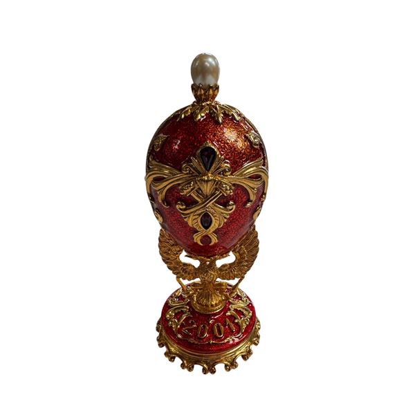 Joan Rivers Faberge Egg 2001 Inspired (Red With Purple Stone Accent)