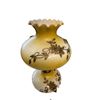 Image 2 : Single Hurricane Lamp Brown Cream and Brass