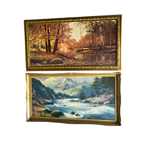 2 Large Framed Nature Scene Prints: Earl Daniels & Robert Wood