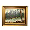 Image 1 : Framed 1962 Original Oil On Canvas Painting Artist Signed Nature Scene
