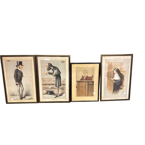 4 Framed Vintage Vanity Fair Magazine Cutouts