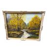 Image 1 : Vintage Framed Original Oil On Canvas Nature Scene Painting By R.G. Lyons