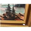 Image 2 : Vintage Framed Original Oil On Canvas Mountain Scene Painting Artist Signed
