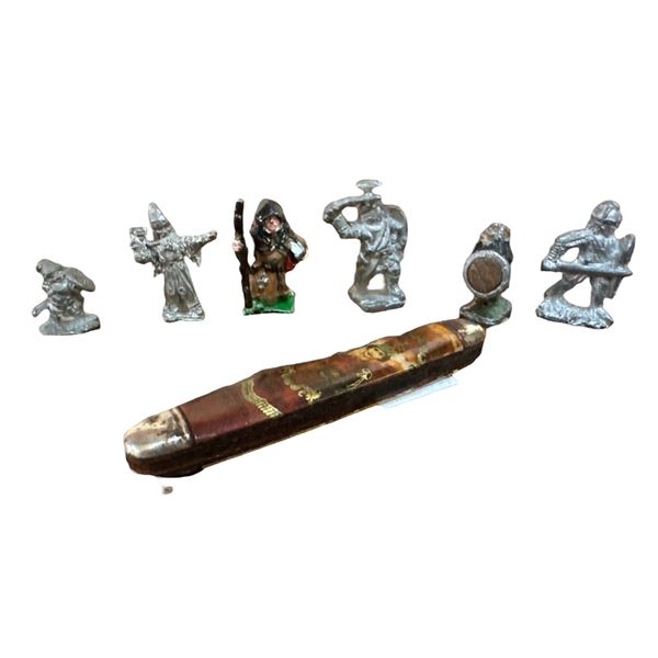 Assorted Miniature Metal Figures & Queen Elizabeth 1953 Coronation Folding Pocket Knife