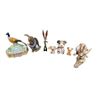 Image 1 : Assorted Porcelain Collectibles, Art Glass Rabbit, Quartz Bears