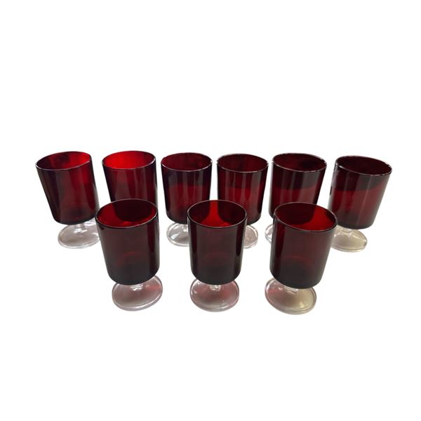 9 Ruby Red Glasses