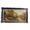 Image 1 : Large Vintage Framed Original Oil On Canvas Nature Scene Painting