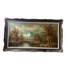 Image 1 : Large Vintage Framed Original Oil On Canvas Nature Scene Painting