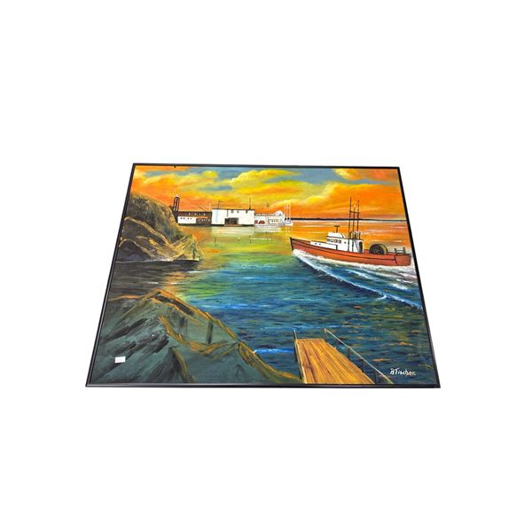 Vintage Original Oil On Canvas Painting Signed B. Fischer