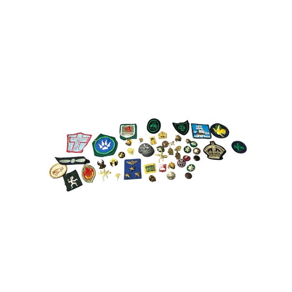 Assorted Vintage Military Patches, Pins, And More
