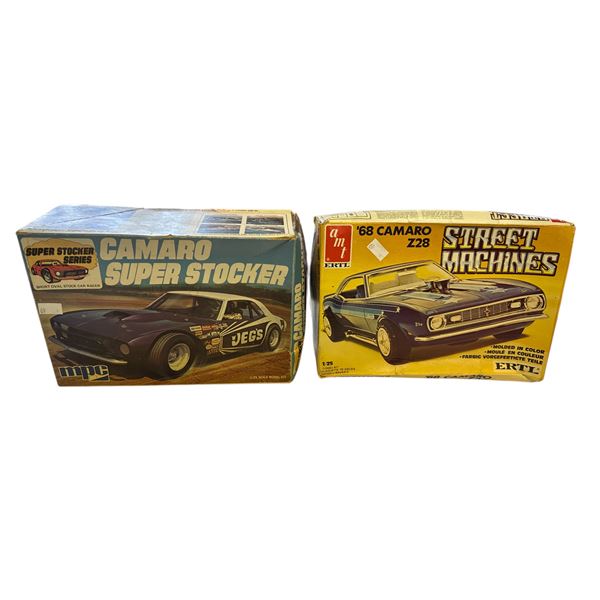 2 Vintage Model Cars: '68 Camaro Z28 & Camaro Super Stocker