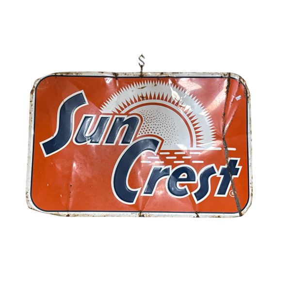 1963 Suncrest Self Framed Embossed Soda Sign