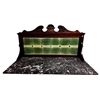 Image 1 : Vintage Wooden Carved Green Tile Back Washstand With Marble Top