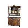 Image 1 : Vintage 2pc Carved Hutch With Bevelled Mirrors & Marble Top