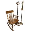 Image 1 : Vintage Rocking Chair And 2 Floor Standing Lamps