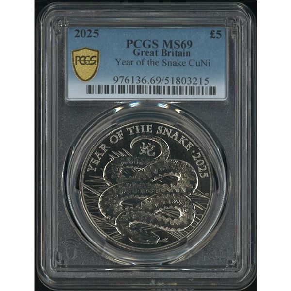 [Top Pop] Great Britain, 2025 Year of Snack, £5. PCGS MS69. Only 2 pcs MS69 in PCGS record.