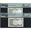 Image 2 : Egypt, 1940 (ND 1971), 5 Piastres, Lot of 2 fancy S/N, S/65 657657 & J/66 879978. PMG 58EPQ Repeater