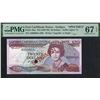 Image 1 : East Caribbean States/ Antigua, ND (1987-88), 20 Dollars, A000000A 090. PMG 67EPQ. DeLaRue Specimen.