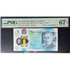 Image 1 : Great Britain, 2023 (ND 2024), £5, CA43 733337. PMG 67EPQ. Radar S/N.