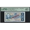 Image 1 : [The Sole TOP POP] Scotland, The British Linen Bank, 1968, £1, Specimen, U/4 000000. PMG 67EPQ.