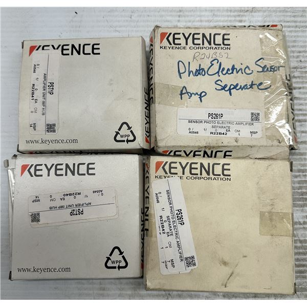 Lot of (4) Misc. Keyence Photoelectric Sensors