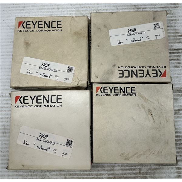 Lot of (4) Misc. Keyence Photoelectric Sensors