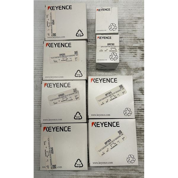 Lot of (8) Misc. Keyence Flat Contacts & Adapters