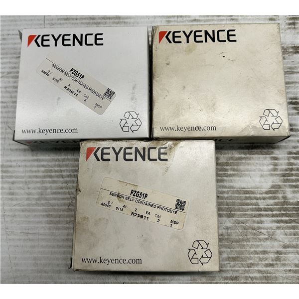 (3) Keyence #PZ-G51P Photoelectric Sensors