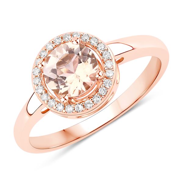 Genuine Morganite and Diamond Ring