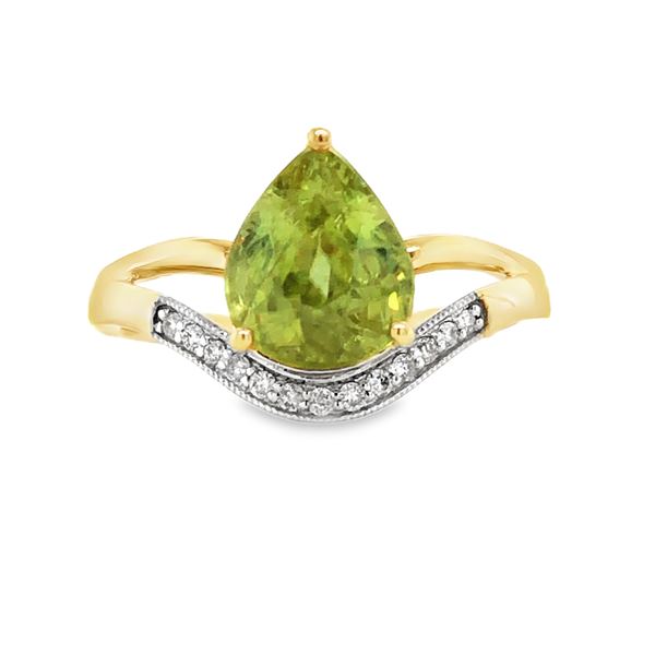 Sphene and Diamond Ring